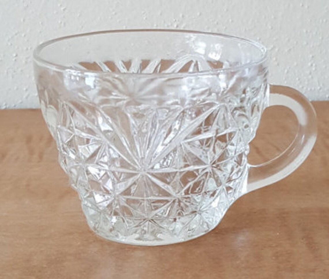Vintage Crystal Glass Punch Bowl Set for 16 Arlington Punch Etsy