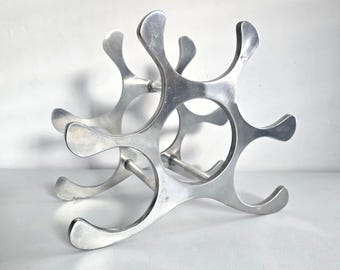 Vintage Metal Wine Rack: Michael Noll Space Age Collection