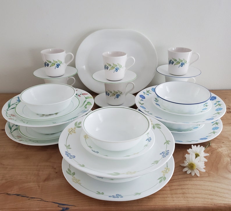 Vintage Corelle Dinnerware Corelle Sets Mismatched Plates Etsy Australia