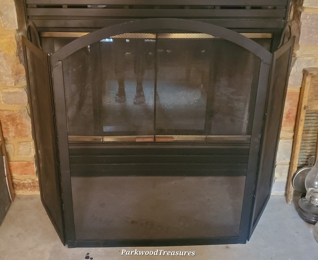 Fireplace Screens, Vintage Fireplace Screen, Wrought Iron Fireplace