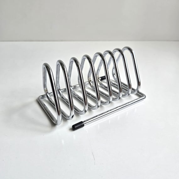 Vintage Stainless Steel Letter Rack Metal Office Caddy Desk Note Organizer