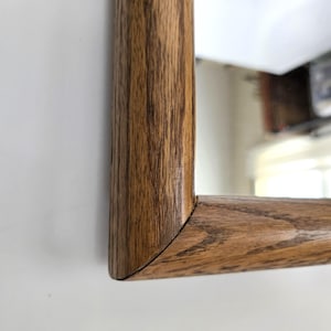 wood framed wall mirror 24&quot; x 18&quot; vintage wood hanging mirror