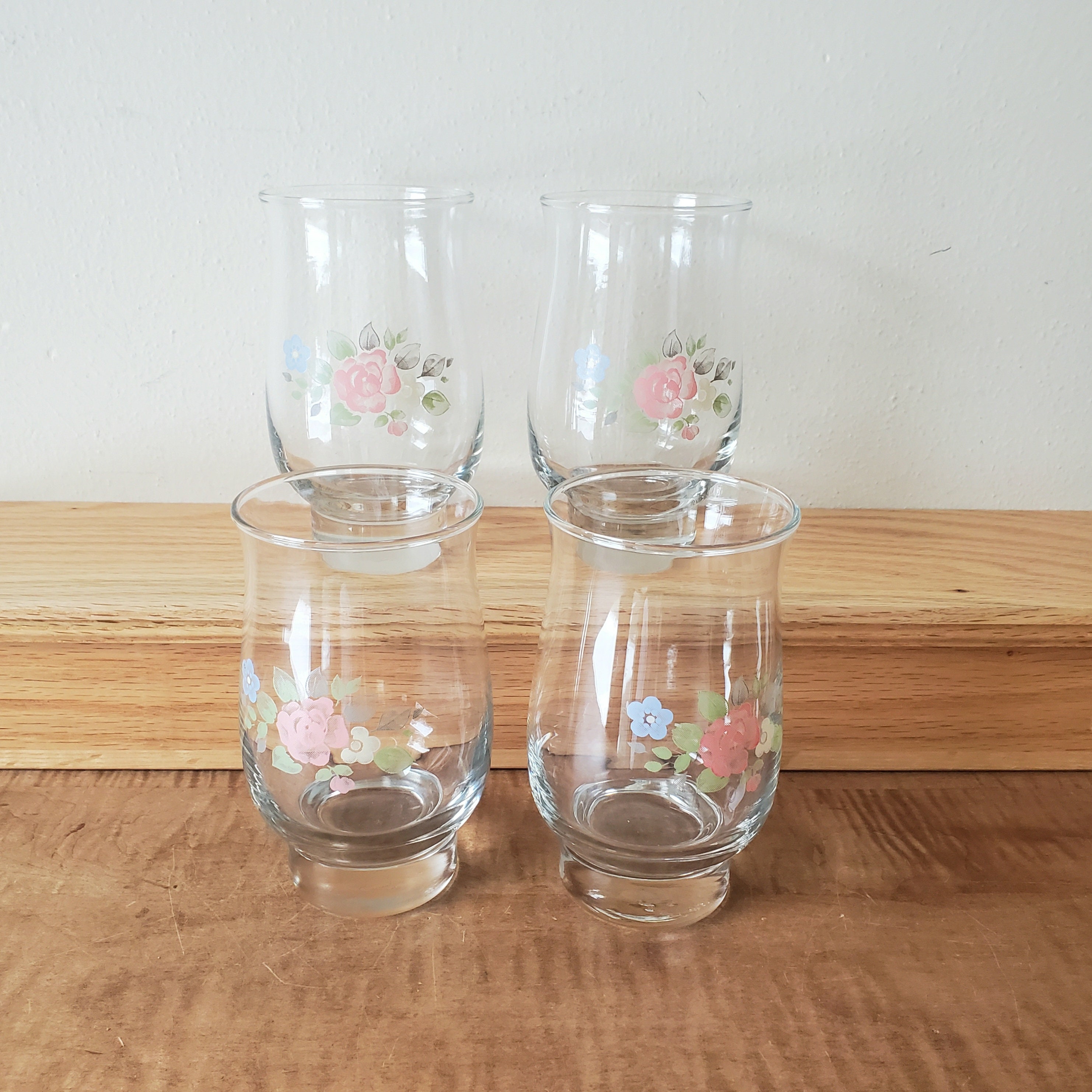 Pfaltzgraff Tea Rose 4 Vintage Tumblers Etsy