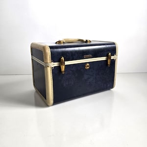 Samsonite train suitcase Admiral Blue 1950s