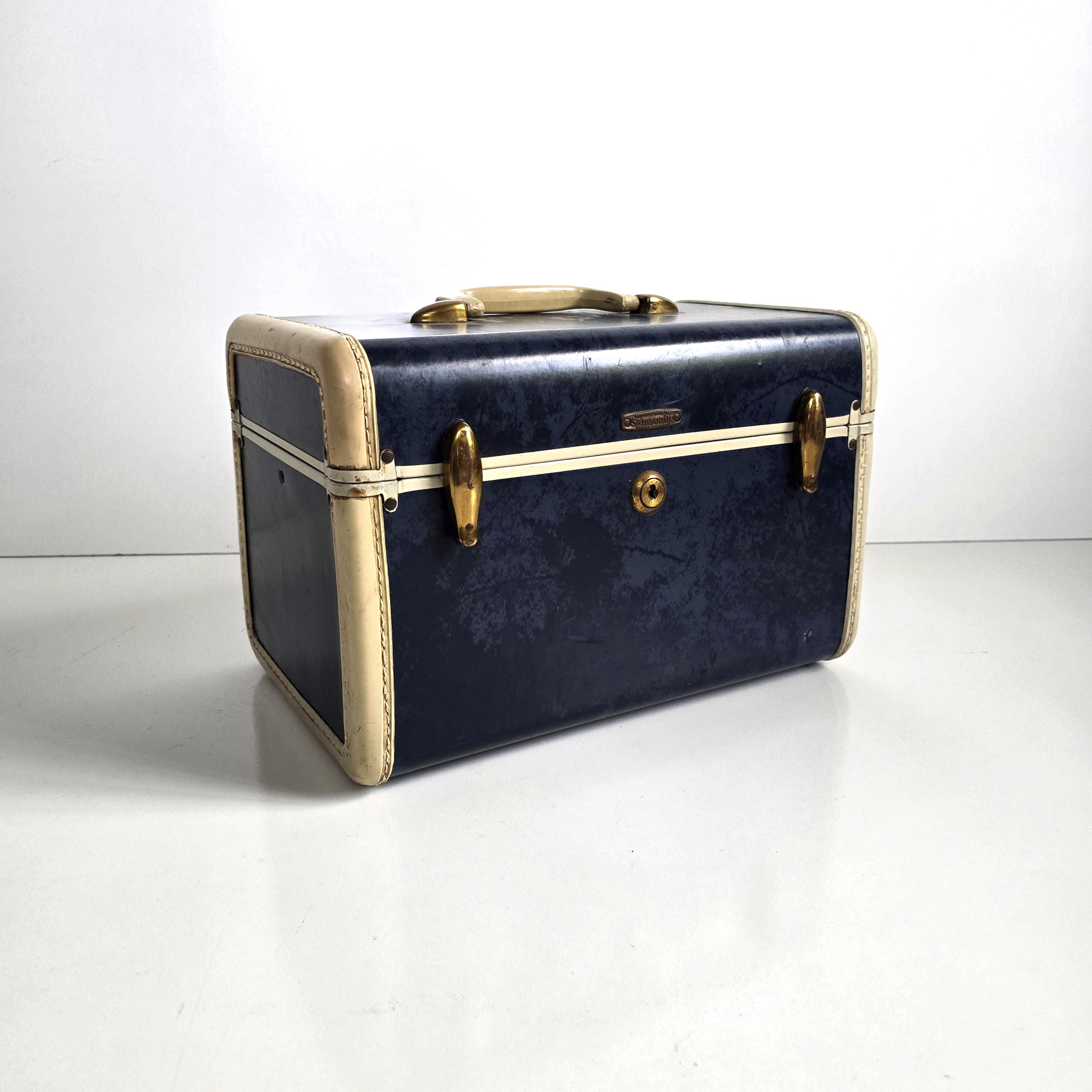 Vintage Train Case Admiral Blue Samsonite 1950s - Etsy