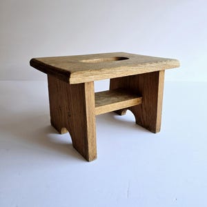wood foot stool 12&quot; vintage small wooden step stool