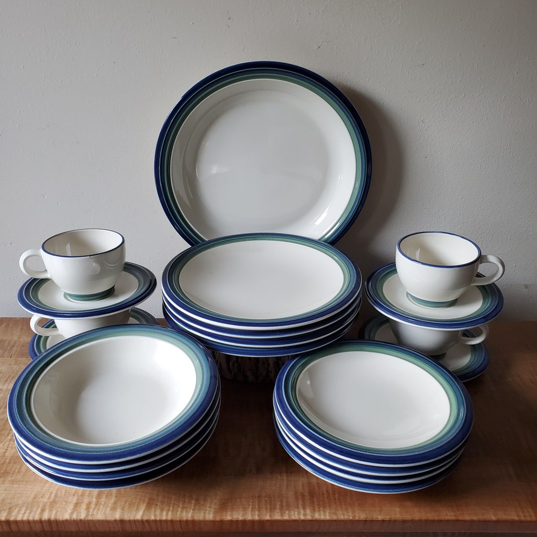 Vintage Pfaltzgraff Dinnerware Ocean Breeze Dishes 21 Piece Set for 4 Etsy