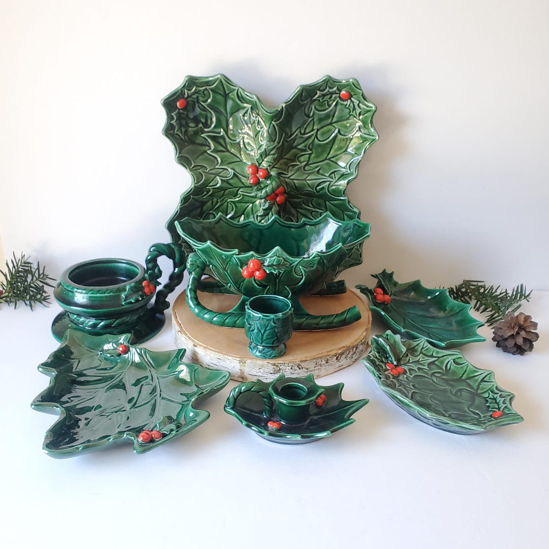 Lefton Holly Berry Dish: Vintage Mid-century Japan Choice /details