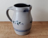 Vintage Rowe Pottery Works Pitcher 6 quot Rowe Pottery Pitcher Salt Glaze with Rare Vine Design
