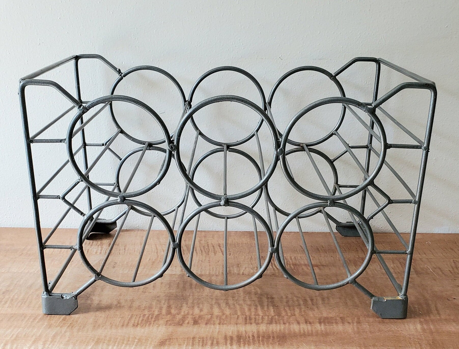Vintage Metal Wine Rack holds 6 or 8 bottles Pewter Wine Rack Etsy