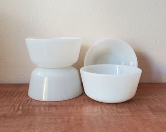 Anchor Hocking Milk Glass Ramekins Set of 4 Prep Bowls