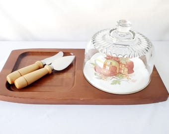 cheese board & glass dome