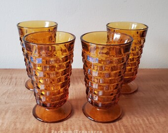 Vintage Whitehall Amber Tumblers Colony Glass Co