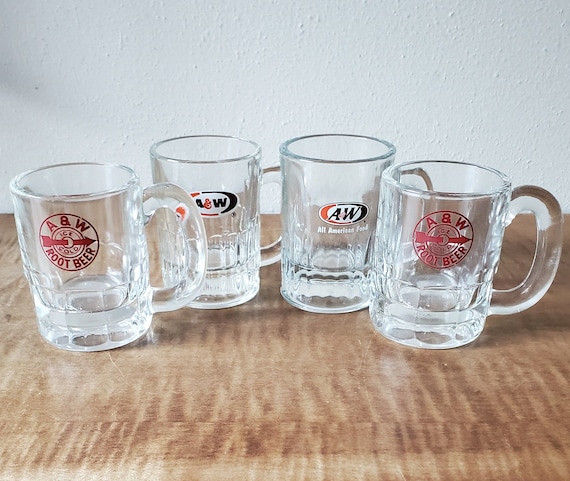 1980s Pressed Glass Beer Mugs- Set of 4