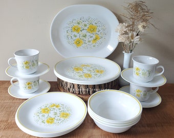 Vintage Corelle April Dinnerware: 21 Piece Set for 4 Guests - Etsy