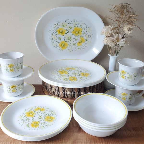 Vajilla vintage Corelle April: juego de 21 piezas para 4 invitados
