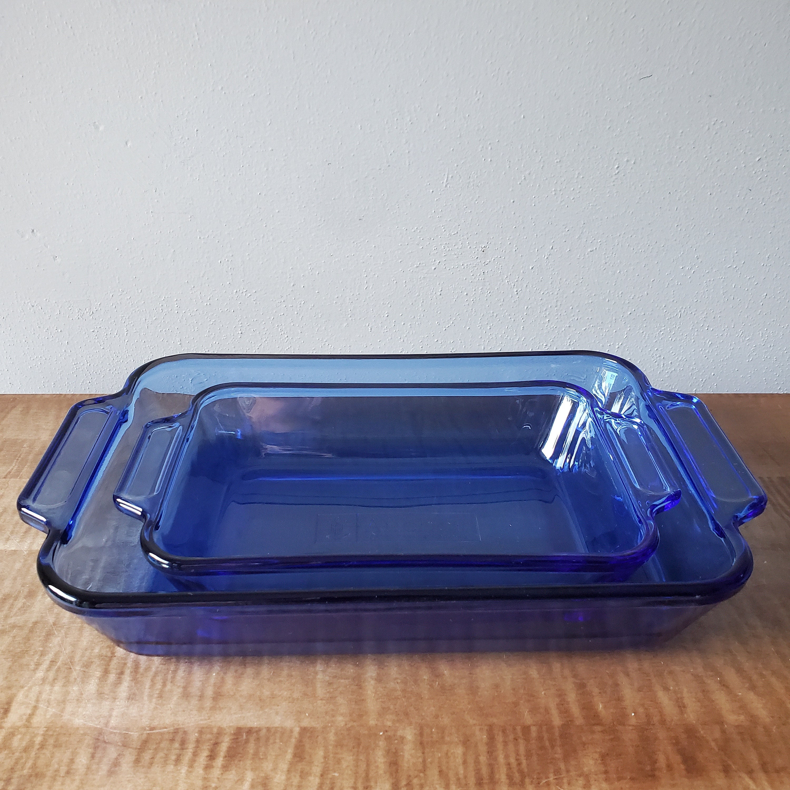 Pyrex Cobalt Blue Glass Baking Set Vintage Anchor Hocking