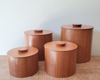 Vintage Otagiri Teak Canister Set