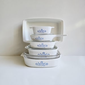 Blue Cornflower casserole vintage Corning Ware Blue Cornflower 10 piece set