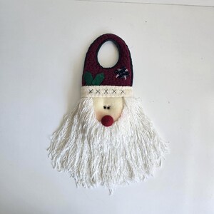 Vintage Handcrafted Santa Door Hanger Christmas Wall Hanging Folk Art 24"
