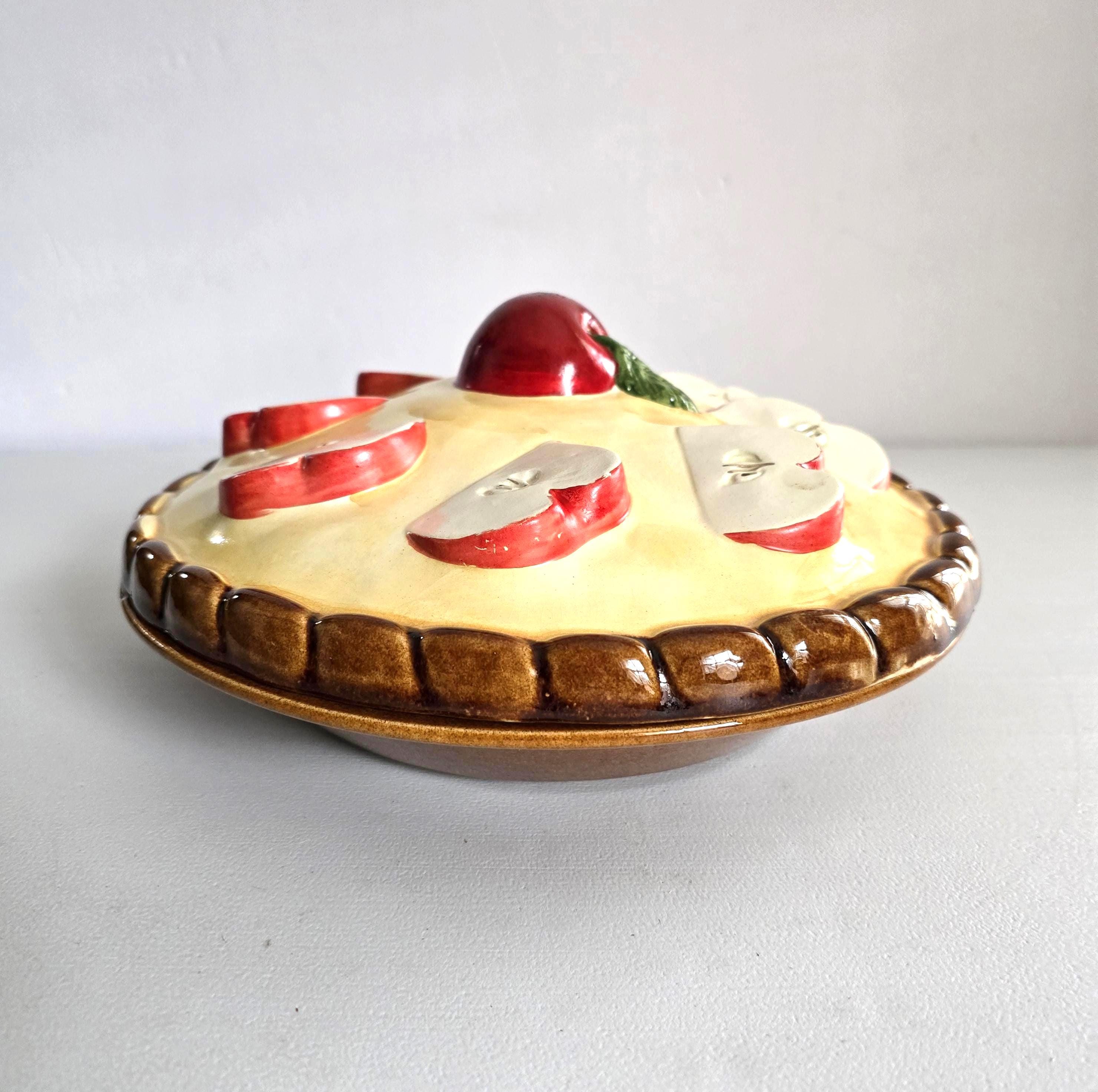 Vintage Ceramic Pie Plate & Lid Apple Pie Dish - Etsy
