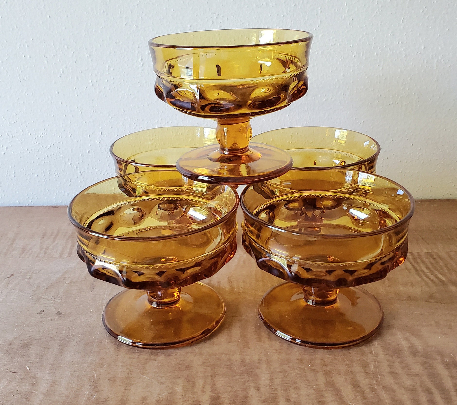 Vintage King's Crown Amber Glassware King's Crown Etsy