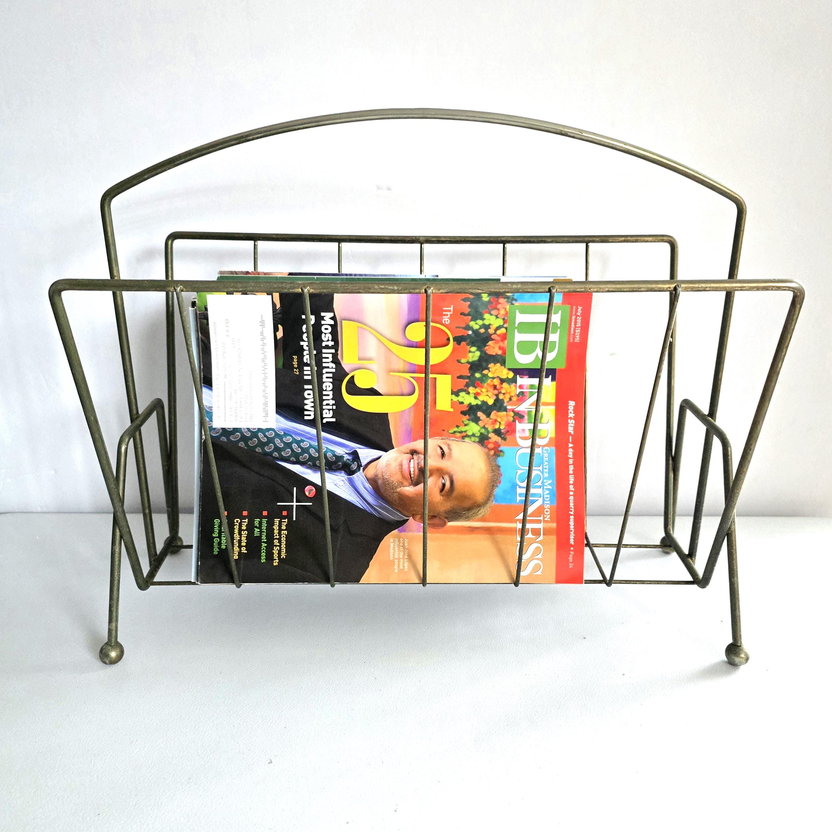 マガジンラック Vintage magazine holders Vintage Magazine Rack Brass Metal Magazine Holder - Etsy