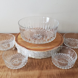 Vintage Arcoroc Glass Bowls, Set of 5, Glass Salad Bowls