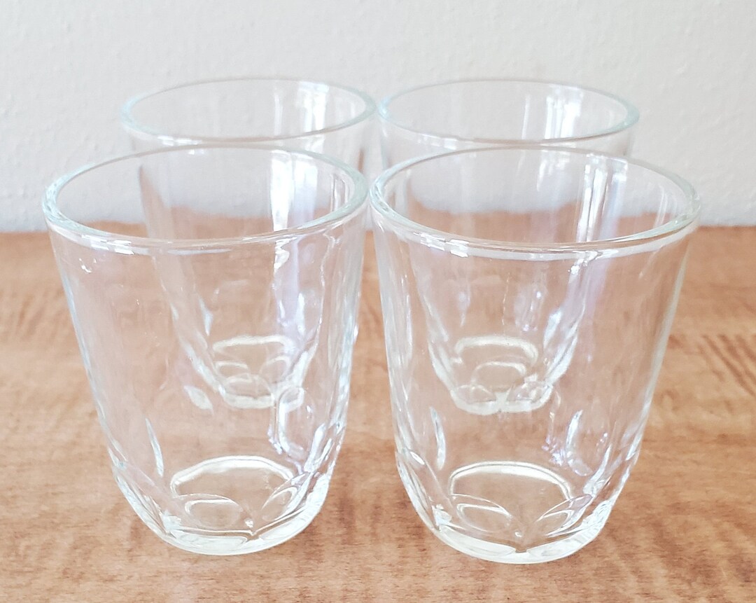 Vintage Jelly Jar Juice Glasses Thumbprint Pattern Set of 4 Etsy