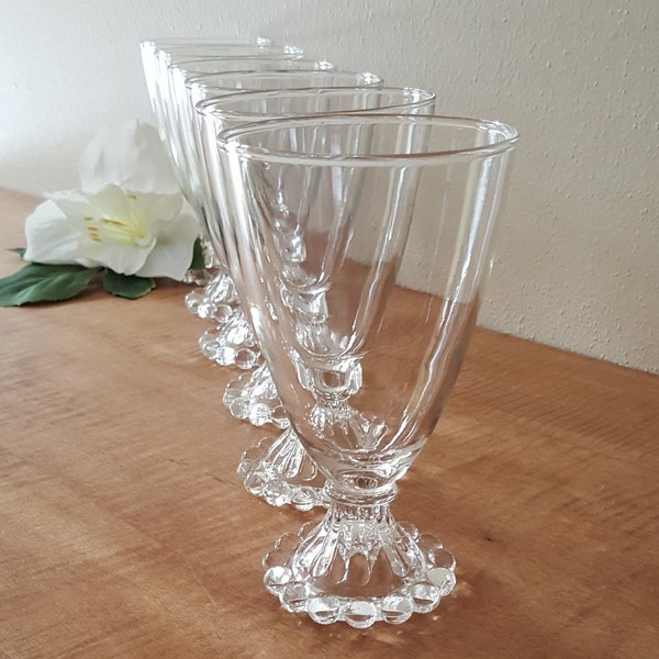 6  Anchor Hocking Boopie Water/ Wine Glasses 8 ounce size