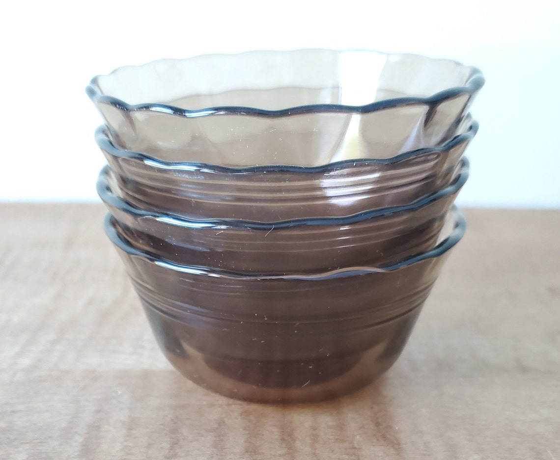 Vintage Pyrex Glass Prep Bowls Brown Glass Ramekin Bowls Etsy