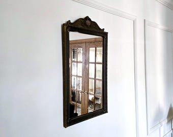 Victorian Style Carved Wood Framed Mirror - Nurre Glass Co - 14" x 25"