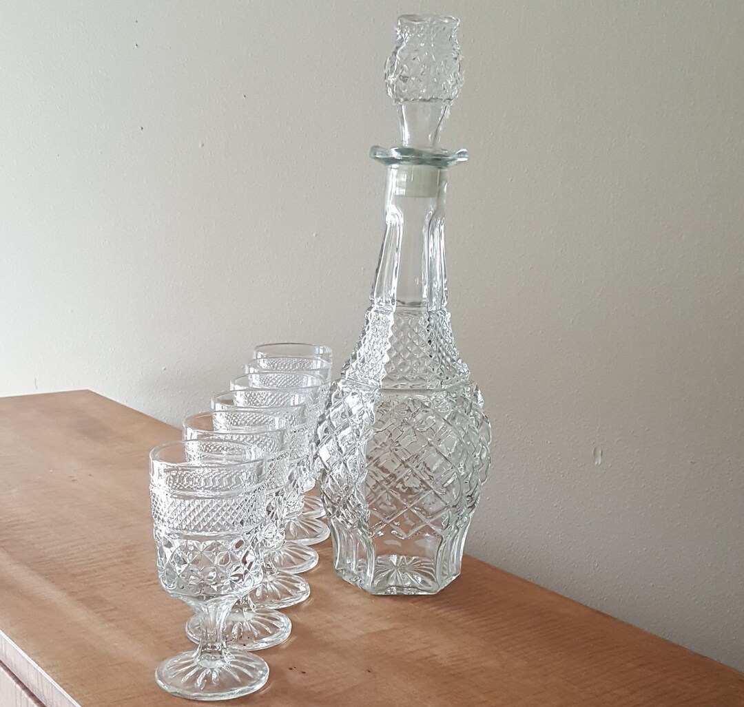 Vintage Wexford Wine Glasses & Wexford Decanter Carafe Anchor Etsy