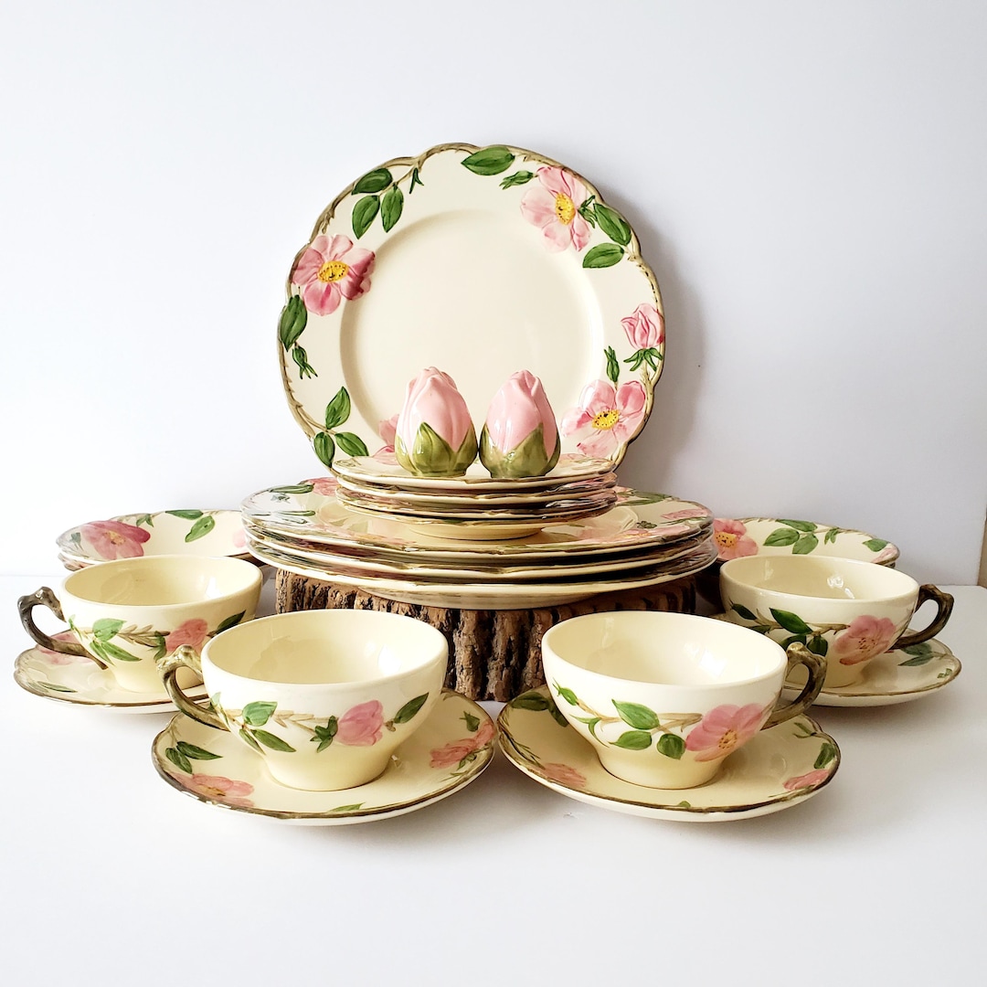 Vintage Franciscan Desert Rose Dinnerware Set 22 Pieces for 4