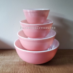 Vintage Pyrex Pink Mixing Bowl Nesting Bowls Set of 4 Bowls