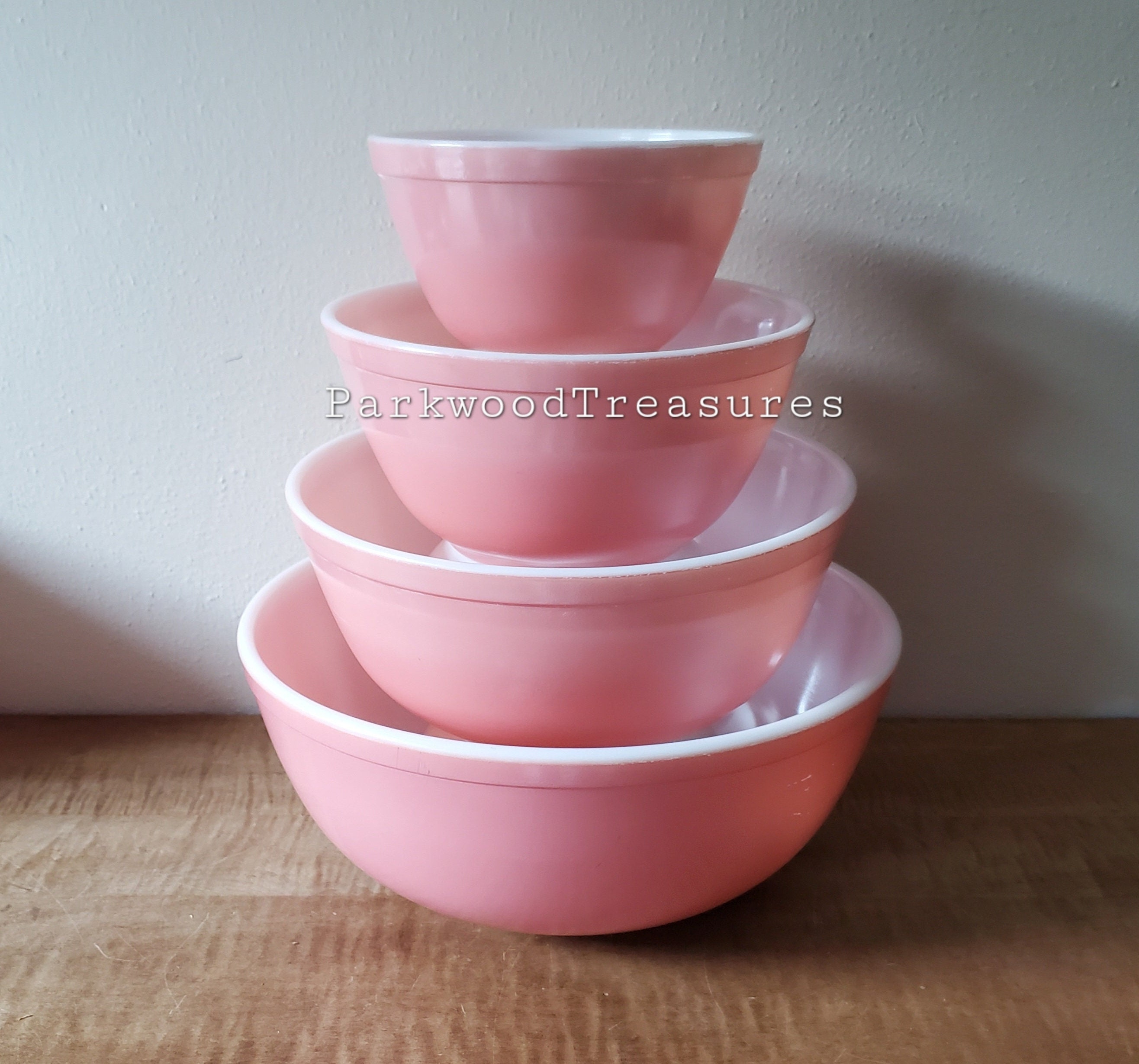 Vintage Pyrex Pink Mixing Bowl Nesting Bowls Set of 4 Bowls 