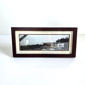 panoramic frame 4&quot; x 11 1/2&quot; vintage wood panoramic frame