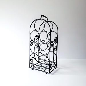 7 bottle vintage metal wine rack holder