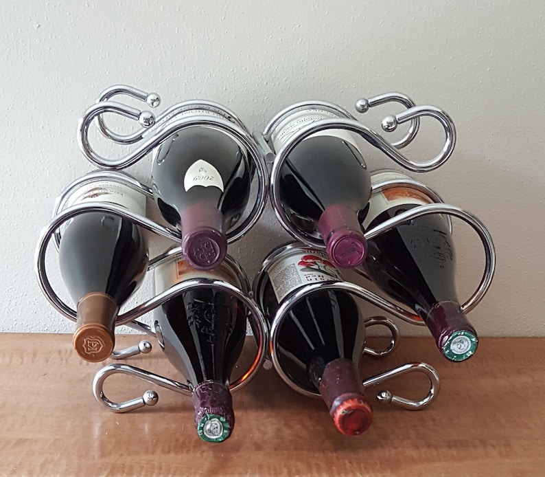 Vintage Wine Rack Metal Countertop Wine Bottle Rack Etsy