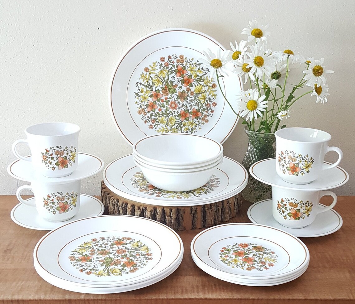 Vintage Corelle Indian Summer Dinnerware 24 Piece Set for 4 Etsy