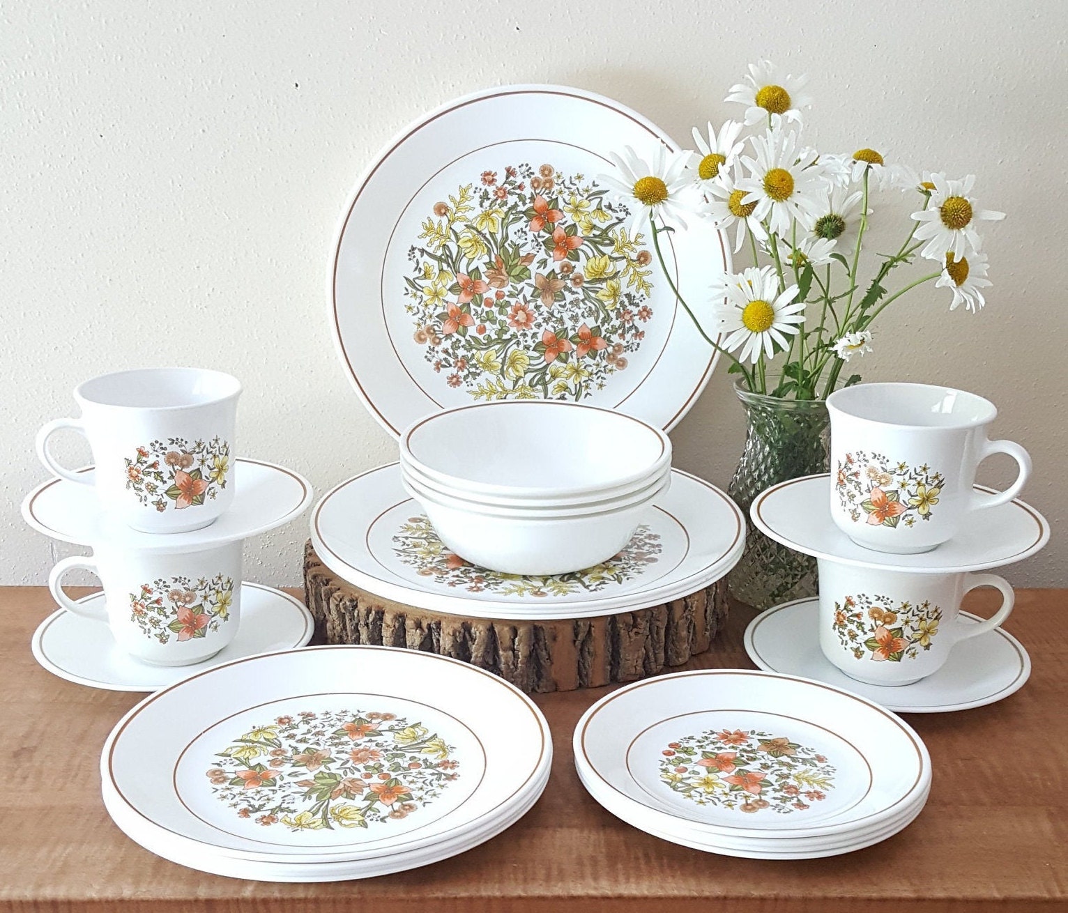 Vintage Corelle Indian Summer Dinnerware 24 Piece Set for 4 Etsy