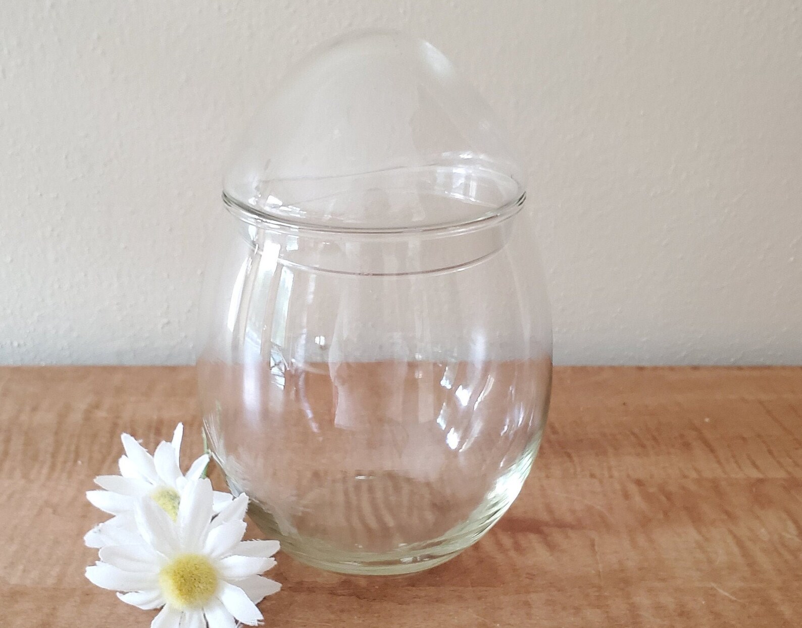 Vintage Glass Egg Jar Small Clear Glass Egg Storage Jar Glass Etsy