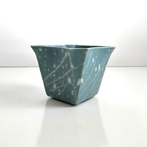 McCoy planter 50s atomic Starburst aqua splatter planter 7&quot; x 4 1/2&quot; Excellent