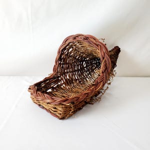 Cornucopia basket vintage Thanksgiving Horn of Plenty centerpiece