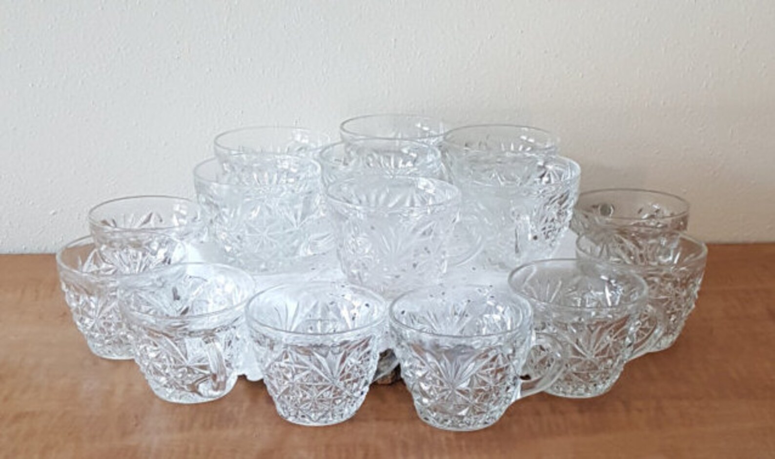 Vintage Crystal Glass Punch Bowl Set for 16 Arlington Punch Etsy