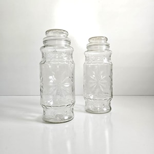 glass canister jars 2 vintage Mr Peanut apothecary jars