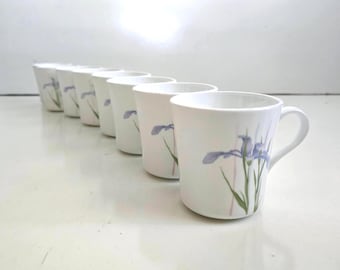 8 Vintage Corelle Shadow Iris Mugs 8 Ounce Size