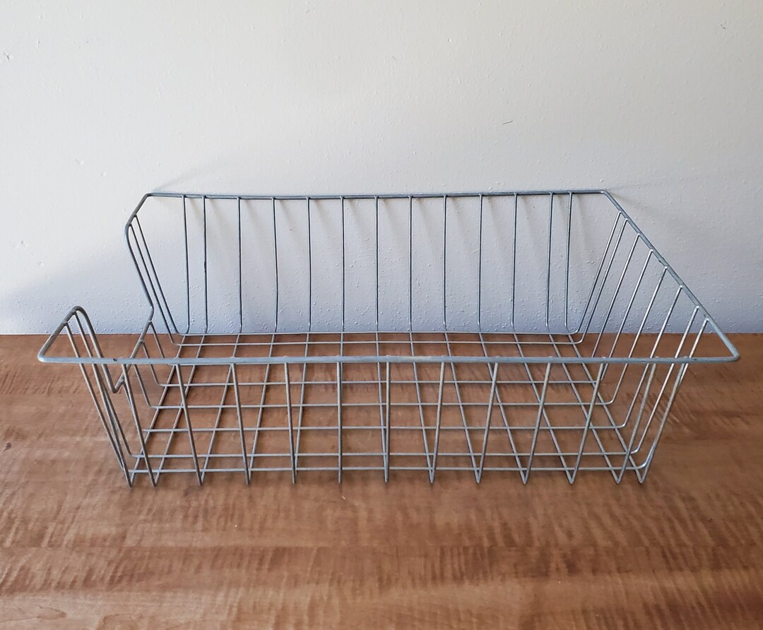 XL Wire Basket, Vintage Wire Basket, Paper Organizer, Office Storage