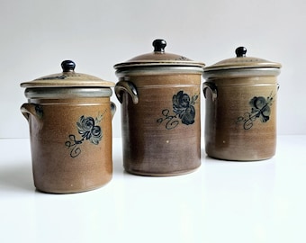 Rowe Pottery Works 陶器キャニスター Rowe Pottery Historical Collection Salt Glaze 7.5