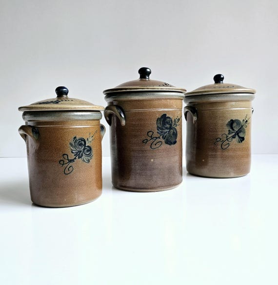 Rowe Pottery Works Historical Collection 3 Canister Set With